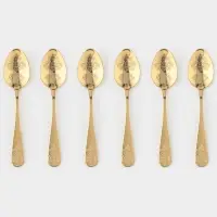Набор ложек чайных 6 шт "Эмили" 13,2 см, цвет золото