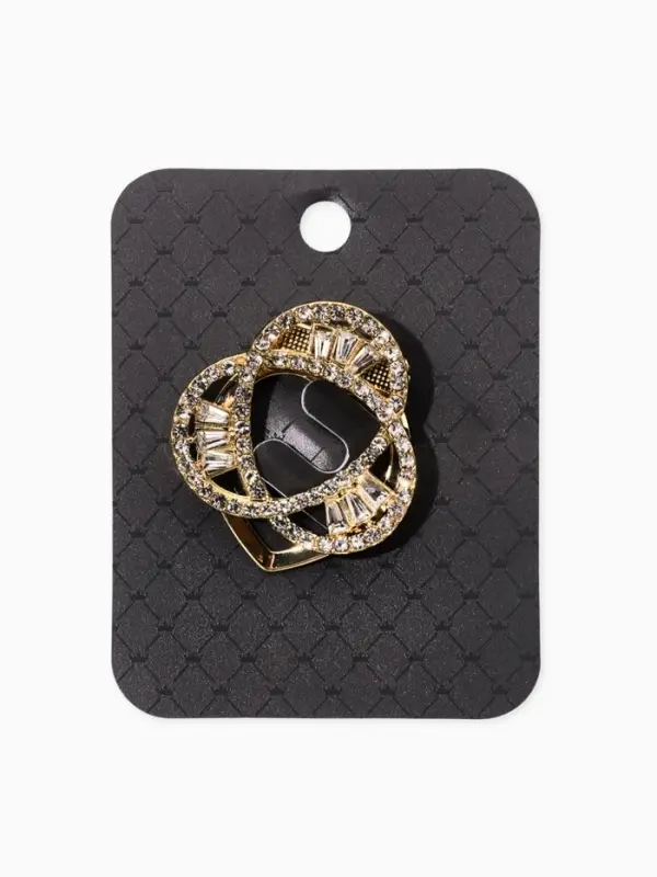 Зажим для платка "Узоры" три нити, цвет белый в золоте