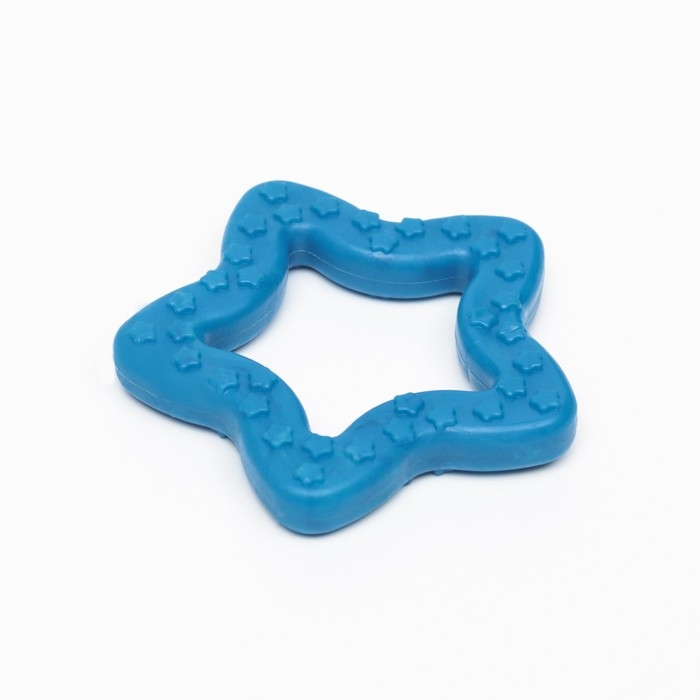 Игрушка жевательная суперпрочная "Звезда", 8 см, голубая
