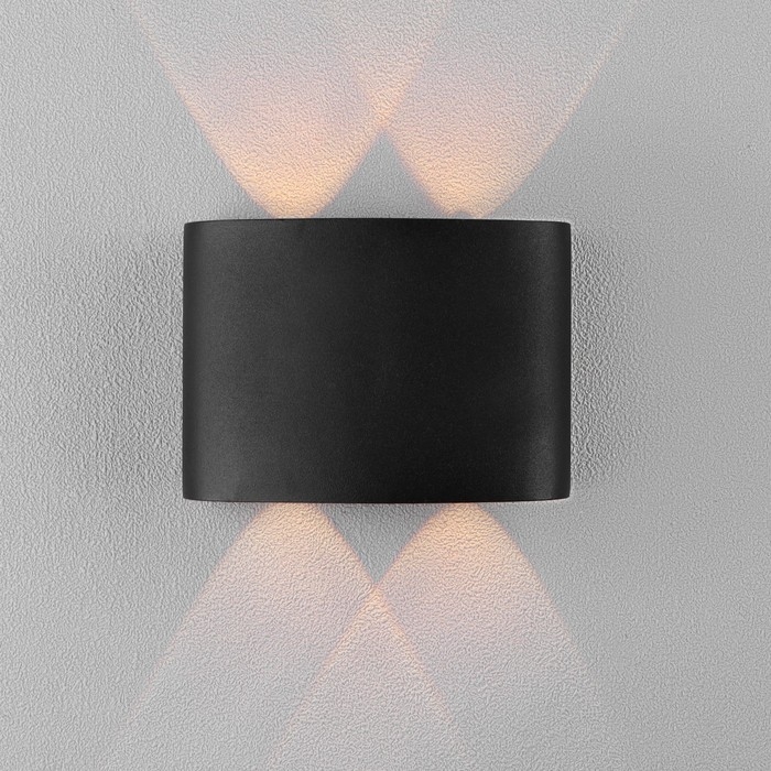 Светильник фасадный &laquo;Полусфера&raquo;, FSD-009, 4Вт, 3000К, 2 луча, IP65, 220 В, металл, черный