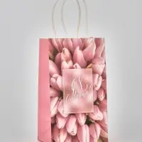 Пакет подарочный крафт &laquo;С 8 марта&raquo;, 12 &times; 21 &times; 9 см