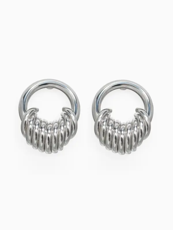 Серьги металл "Кольца" тренд, цвет золото