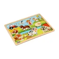 Пазлы для малышей "Ферма" цветные липучки