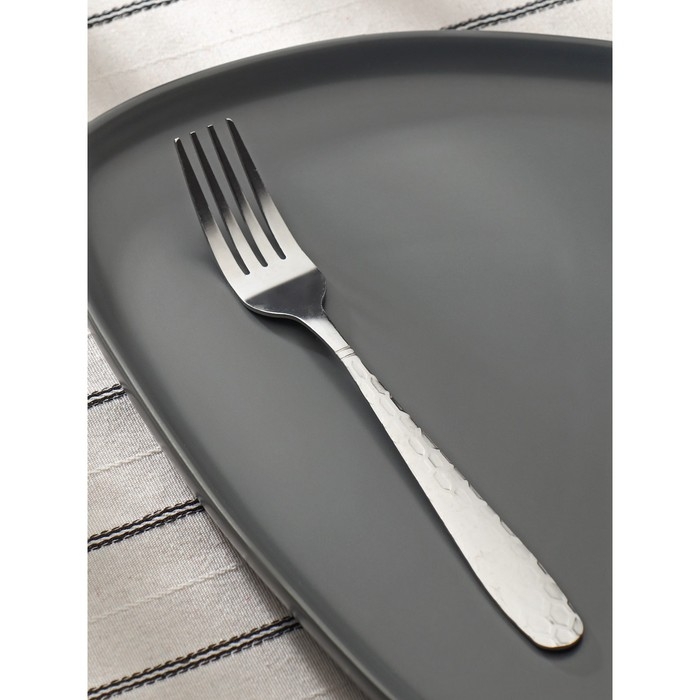 Набор вилок столовых Доляна &laquo;Соты&raquo;, h=20 см, 6 шт, цвет серебряный
