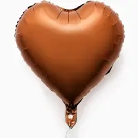 Воздушные шары фольгированные 17" "Сердце" цвет шоколадный сатин, набор 5 штук