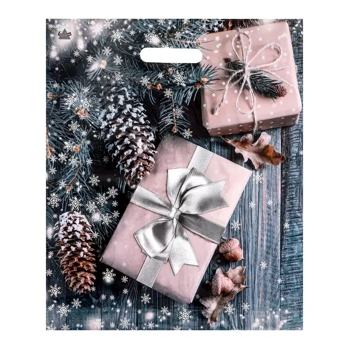 Пакет &laquo;Новогодние подарки&raquo;, полиэтиленовый с вырубной ручкой, 45&times;38 см