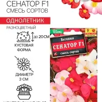 Семена  цветов Бегония вечноцветущая "Сенатор F1", смесь, О, 10 шт