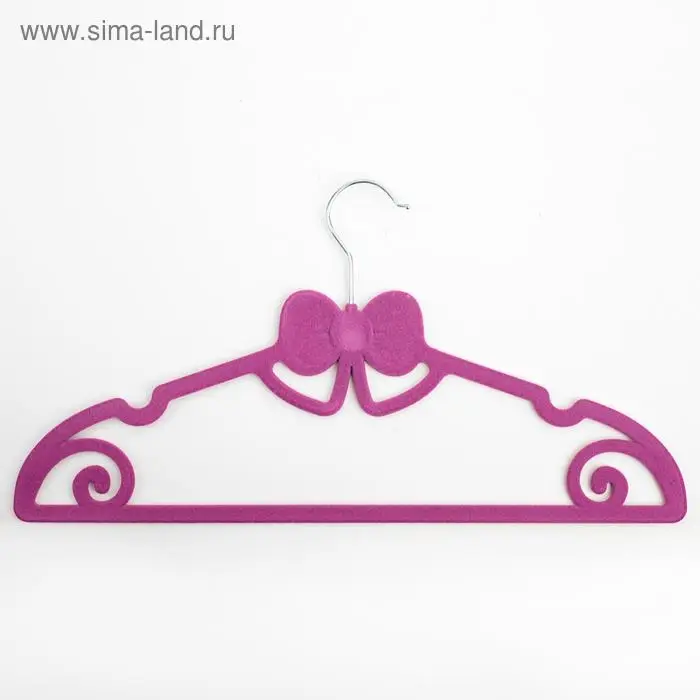 Плечики для одежды &laquo;Бант&raquo;, размер 44-46, флокированное покрытие, цвет МИКС