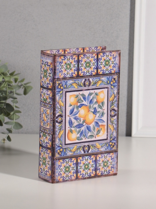 Сейф-книга дерево кожзам "Солнечные лимоны" 21х13х5 см