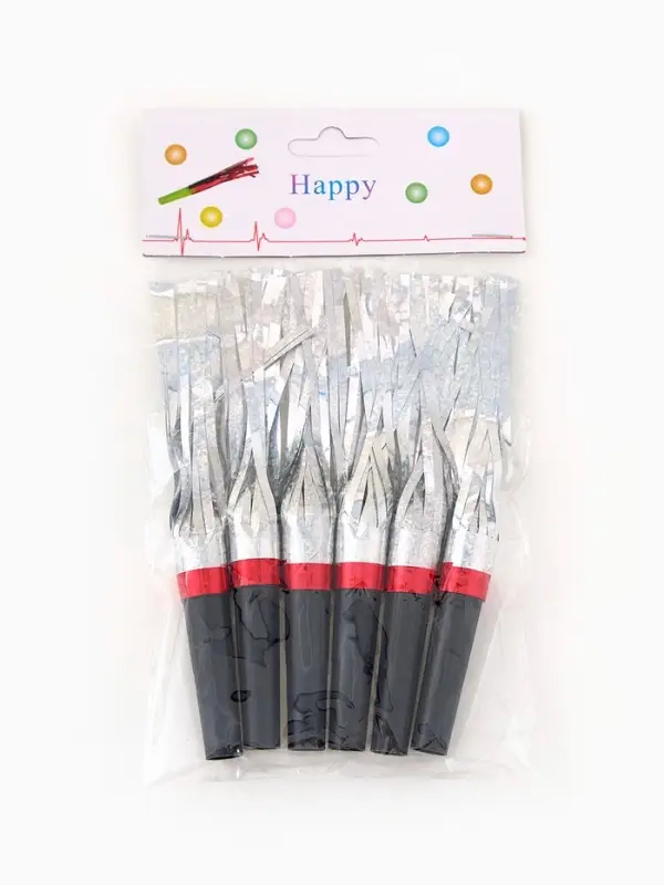 Карнавальный язычок &laquo;Дождик&raquo; серебряный, 6 шт