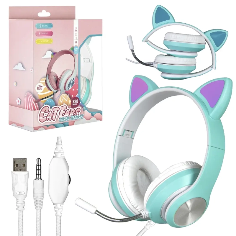 Наушники игровые X30 зеленые