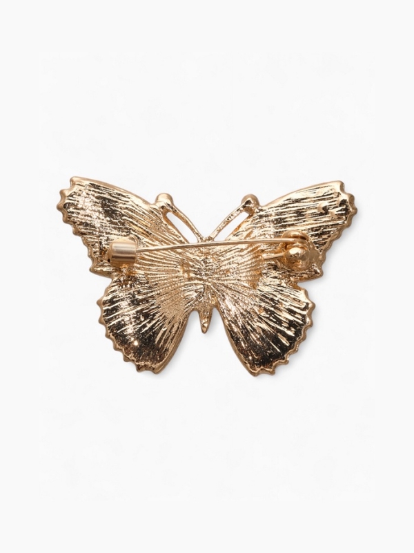 Брошь &laquo;Бабочка&raquo; мозаика малая, цветная в золоте