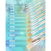 Кисть для рисования, Щетина плоская № 6 (ширина обоймы 6 мм; длина волоса 14 мм), деревянная ручка, Calligrata