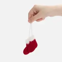 Подвеска на елку &laquo;Вьюшка&raquo;, носочки, красная