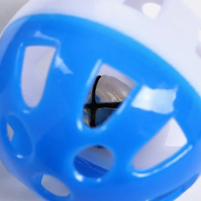 Шарик для кошек с бубенчиком "Луна", 3,8 см, синий/белый