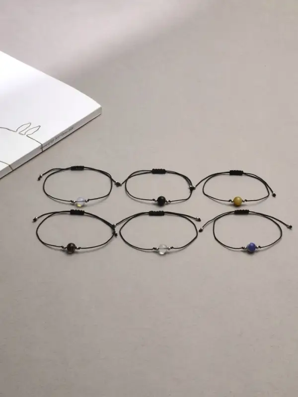 Браслет-оберег &laquo;Нить судьбы&raquo; шар №8 (неделимая фасовка 12 шт., цена за шт.), цветной в золоте