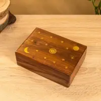 Шкатулка "День и ночь" 18х13х6 см, дерево шишам