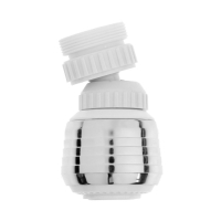 Аэратор ZEIN, с регулировкой потока, поворотный, 2 режима, пластик, белый/хром