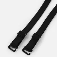 Лямки для бюстгальтера, текстильные, 1 см, 37 см, пара, чёрные
