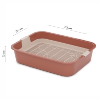 Туалет "Мур-мяу" для кошек с сеткой 33,2 х 25,6 х 7,2 см, коралловая