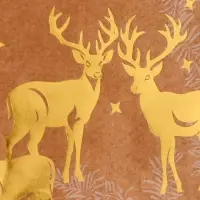 Пакет крафт с золотым тиснением, круглая ручка, &laquo;Новый год&raquo; 15&times;21&times;8 см, 120 г