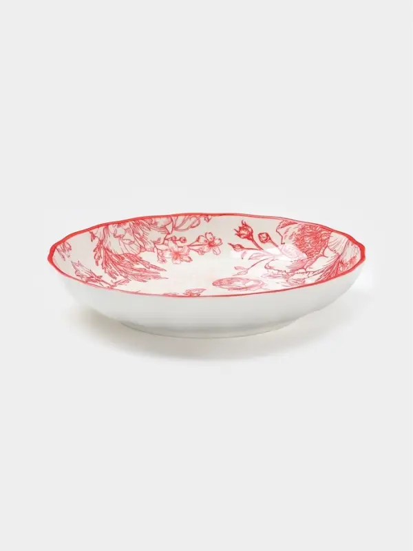 Тарелка Botanica, d=18.5 см, фарфор, белая, красная