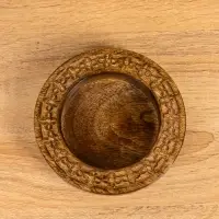 Подсвечник для свечи 8 см "Клевер" 13х13х3,5 см, манговое дерево