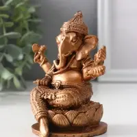 Фигура &laquo;Ганеш на лотосе&raquo;, 10.5&times;9&times;8 см, бронза