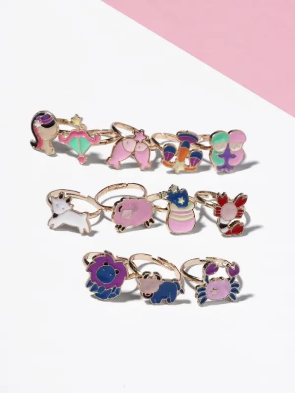 Кольцо &laquo;Выбражулька&raquo; знаки зодиака, форма МИКС, МИКС, безразмерное