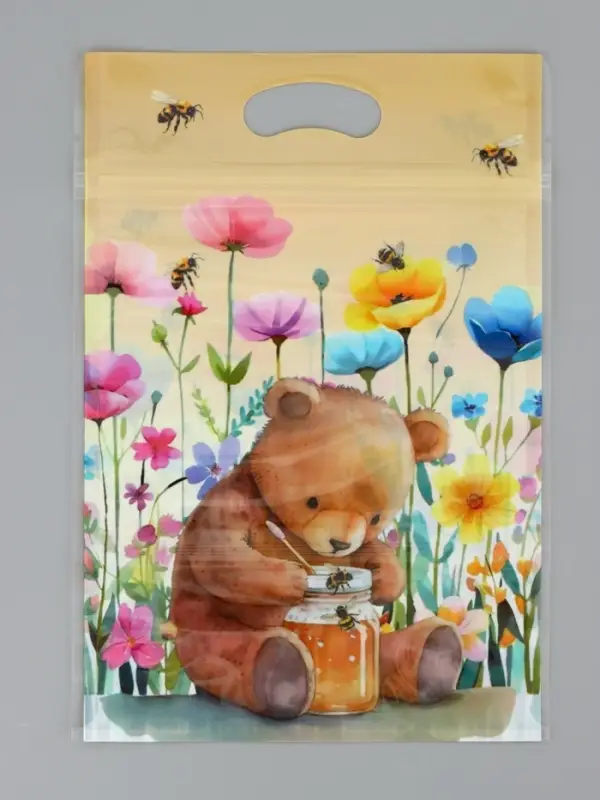 Пакет подарочный, с zip-lock застежкой, "Медвежонок", 15х23 &plusmn; 1см