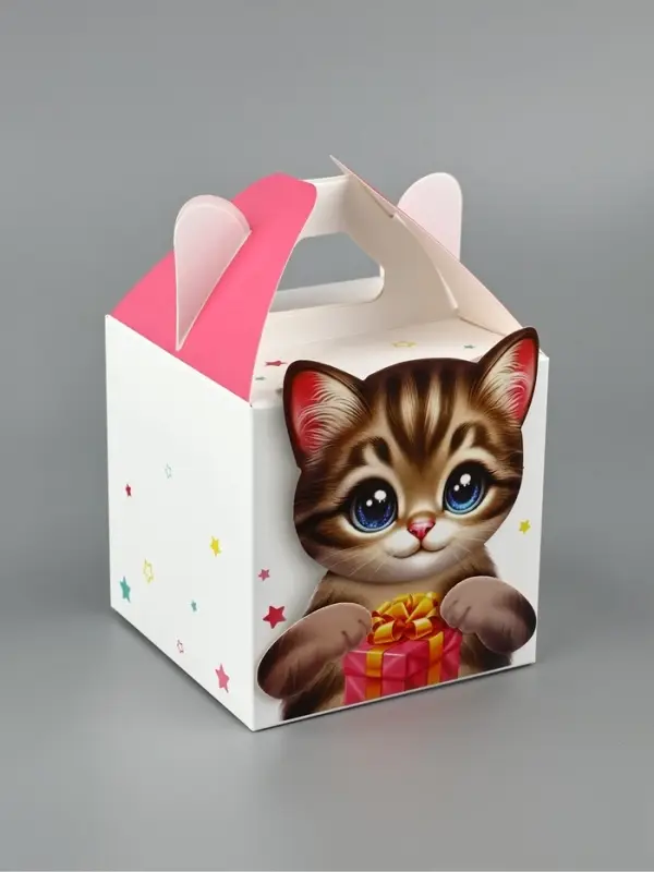 Подарочная коробка, упаковка &laquo;Котик&raquo; 10&times;10&times;10 см