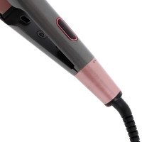 Плойка Luazon LW-21, 40 вт, керамическое покрытие, d=35mm, до 230&deg;C, серо-розовая