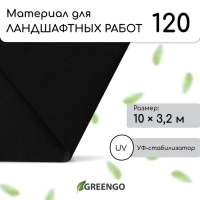 Материал для ландшафтных работ, 10 &times; 3,2 м, плотность 120 г/м&sup2;, спанбонд с УФ-стабилизатором, чёрный, Greengo, Эконом 30%