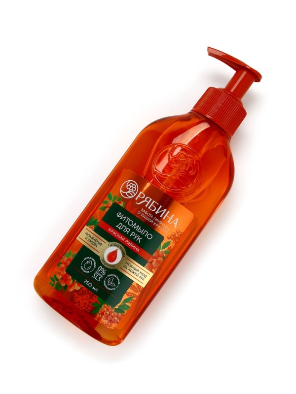 Мыло жидкое для рук, увлажнение и забота, аромат рябины, 250 мл, Рябина
