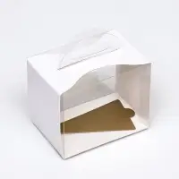 Кондитерская упаковка под пирожное, белая, 12&times;8&times;10 см