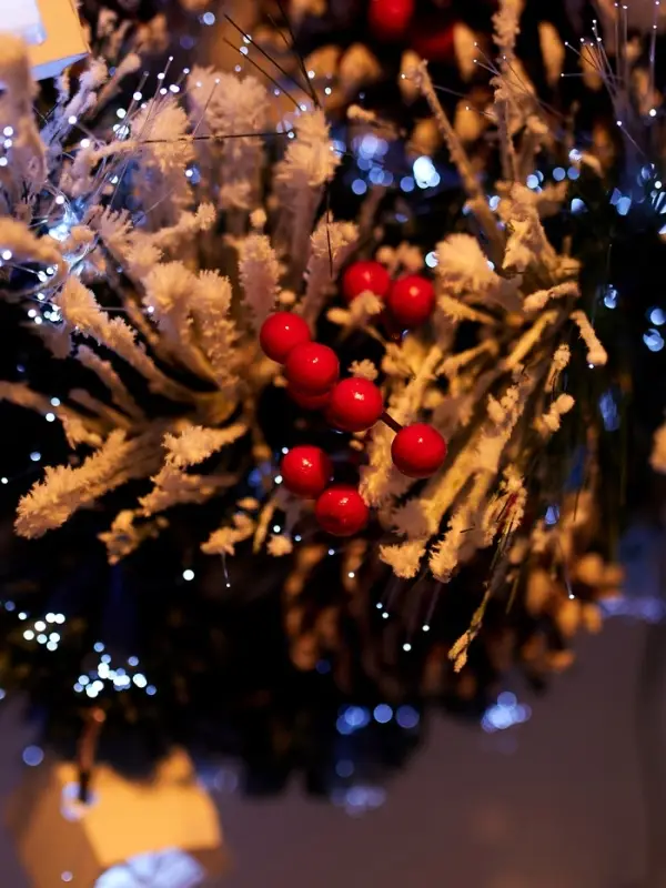 Венок фиброоптический &laquo;Заснеженный&raquo;, d=50 см, 8 режимов