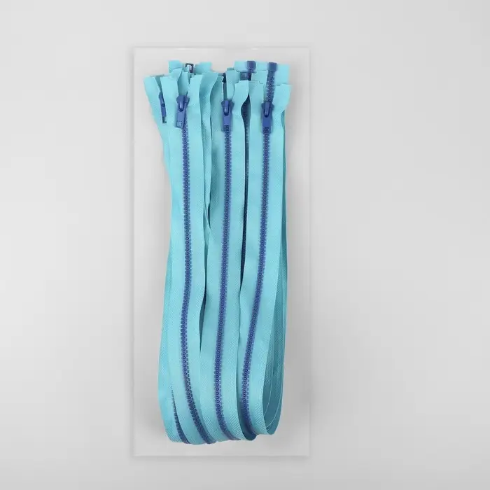 Молния &laquo;Трактор&raquo;, №5, разъёмная, замок автомат, 70 см, голубая