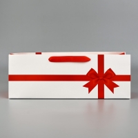 Пакет под бутылку горизонтальный &laquo;Бант&raquo;, 36 &times; 10 &times; 13 см