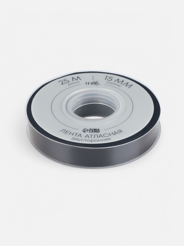 Лента атласная двухсторонняя №0030 15мм*25&plusmn;1м чёрный TR