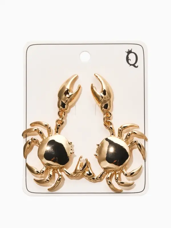 Серьги "Краб", цвет золото