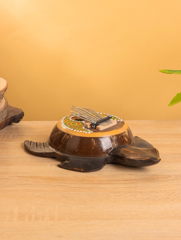 Сувенирный музыкальный инструмент Калимба &laquo;Черепаха&raquo;, 18&times;24&times;6 см, албезия, кокос