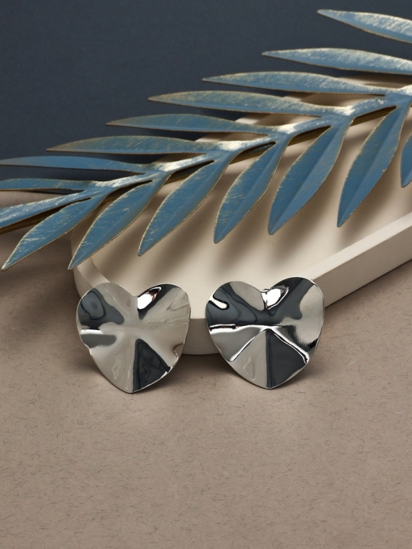 Клипсы &laquo;Тренд&raquo; сердечко, цвет серебро