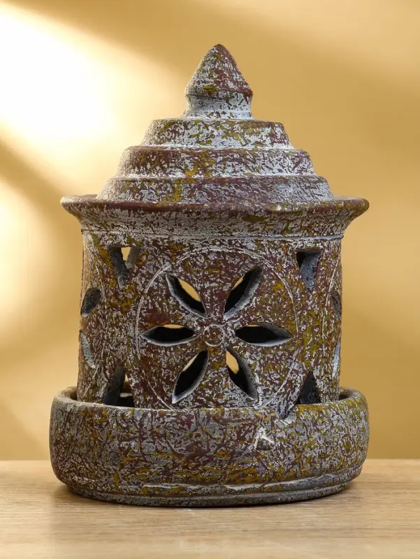 Подсвечник терракота &laquo;Фонарь&raquo;, 14.5&times;14.5&times;21 см