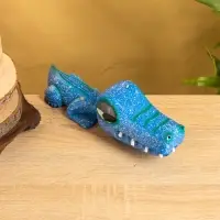 Шкатулка "Крокодильчик" 25х8х7 см, дерево, цв. синий