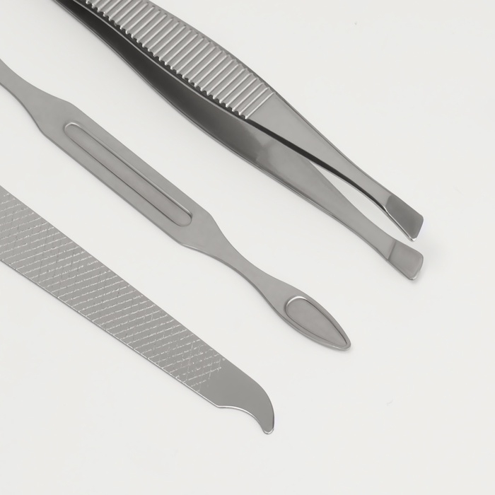 Набор маникюрный &laquo;Роспись&raquo;, 6 предметов, в футляре, красный, белый