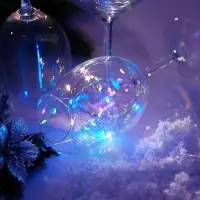 Гирлянда &laquo;Нить&raquo; 3 м, роса. IP20, серебристая нить. 30 LED, от батареек AG13&times;3, 3 режима, свечение мульти