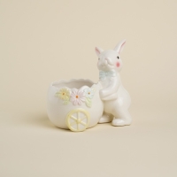 Конфетница керамическая SL Home &laquo;Лесные кролики&raquo;, 17,5&times;13&times;16,8 см, цвет белый