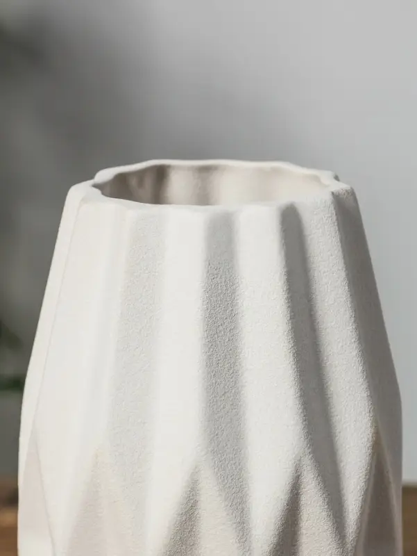 Ваза керамика настольная "Абиджил" геометрия, h=20х11, d=7,5 см, белый