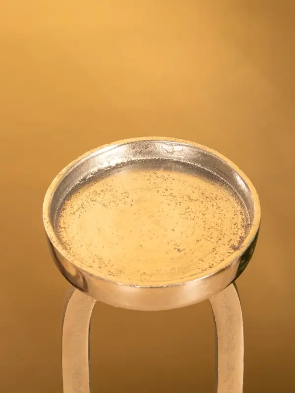 Подсвечник "Эллипс" 10х10х30 см, d 7,5 см, алюминий, мрамор