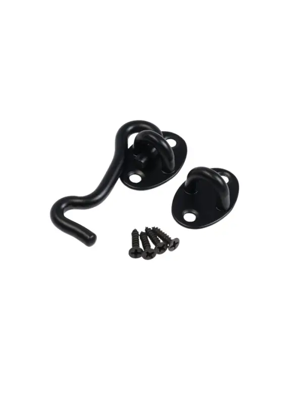 Крючок ветровой LOCKLAND KV001, L=75 мм, нержа, цвет черный, 2 шт